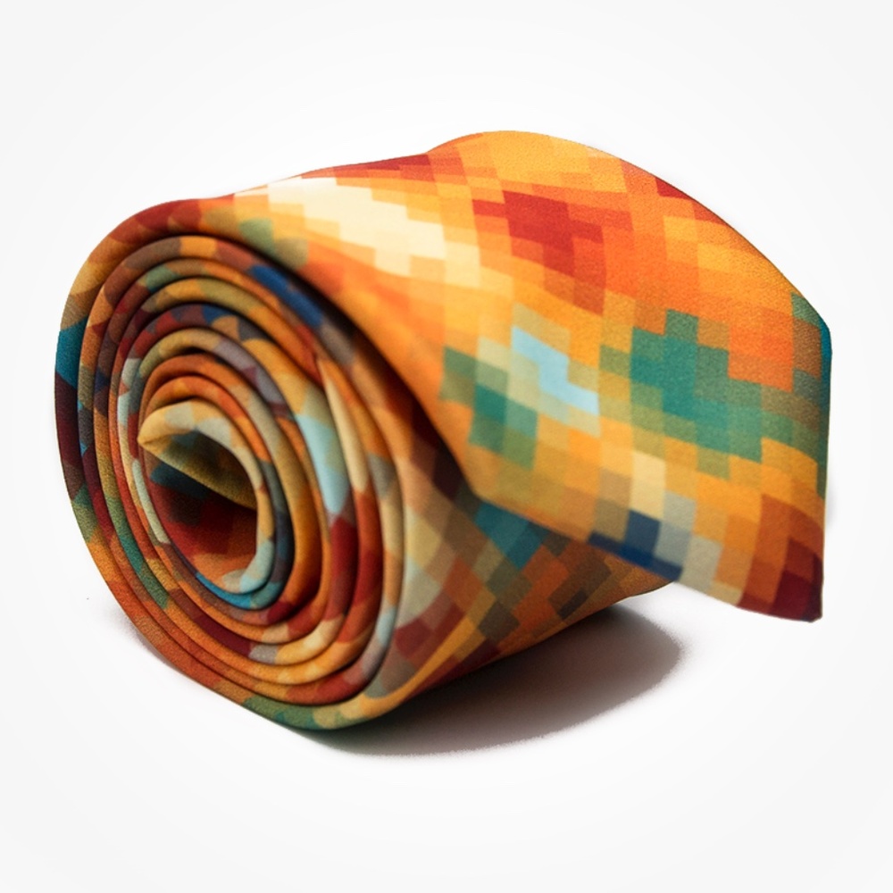 New Man Tie Mustard Pixel